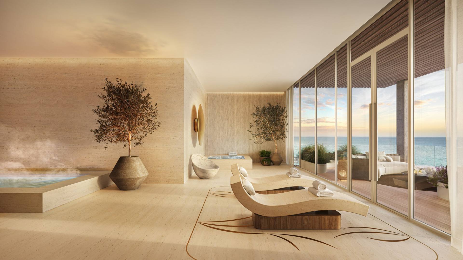 The St. Regis spa relaxation lounge — The St. Regis Residences, Sunny Isles Beach (artist rendering)