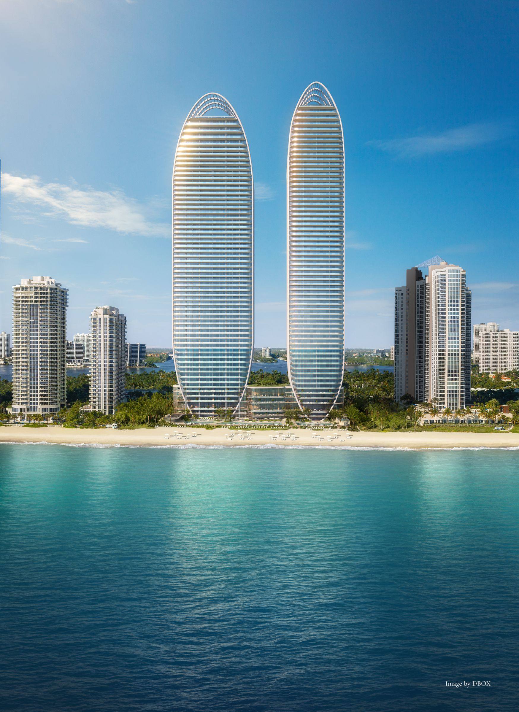 The North and South towers on the oceanfront, Sunny Isles Beach — The St. Regis Residences, Sunny Isles Beach (artist rendering)